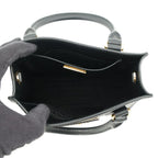 Prada Handbag Triangle Logo Saffiano Leather 2-Way Black — view 6