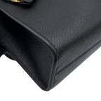Prada Handbag Triangle Logo Saffiano Leather 2-Way Black — view 7
