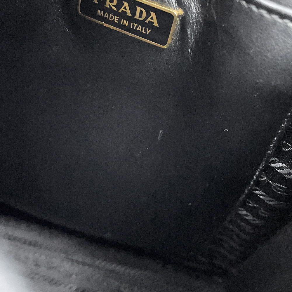 Prada Handbag Triangle Logo Saffiano Leather 2-Way Black — view 8