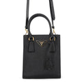 Prada Handbag Triangle Logo Saffiano Leather 2-Way Black