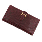 Hermes Wallet Bearn Classic Bordeaux Gold Porosas