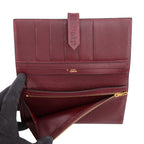 Hermes Wallet Bearn Classic Bordeaux Gold Porosas — view 6