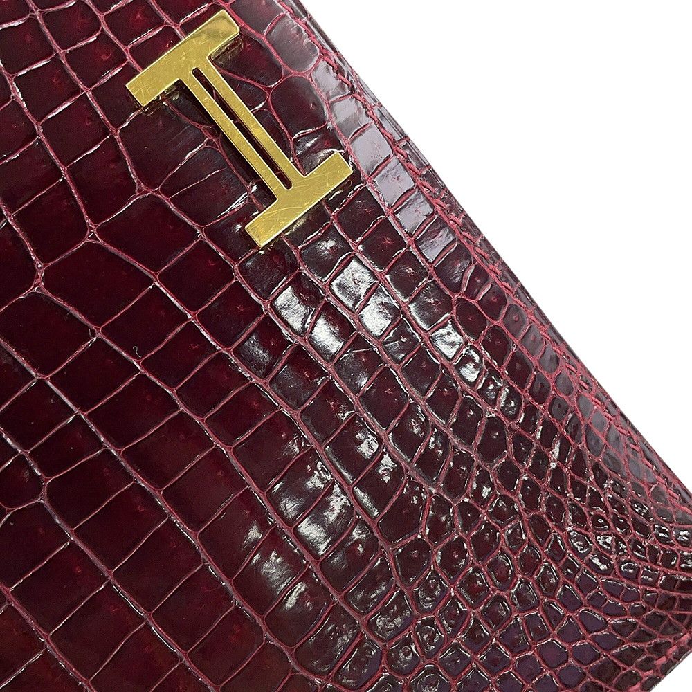 Hermes Wallet Bearn Classic Bordeaux Gold Porosas — view 7
