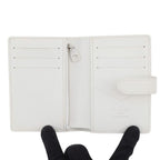 Louis Vuitton Bifold Wallet Calfskin LV Vertical Compact White — view 4