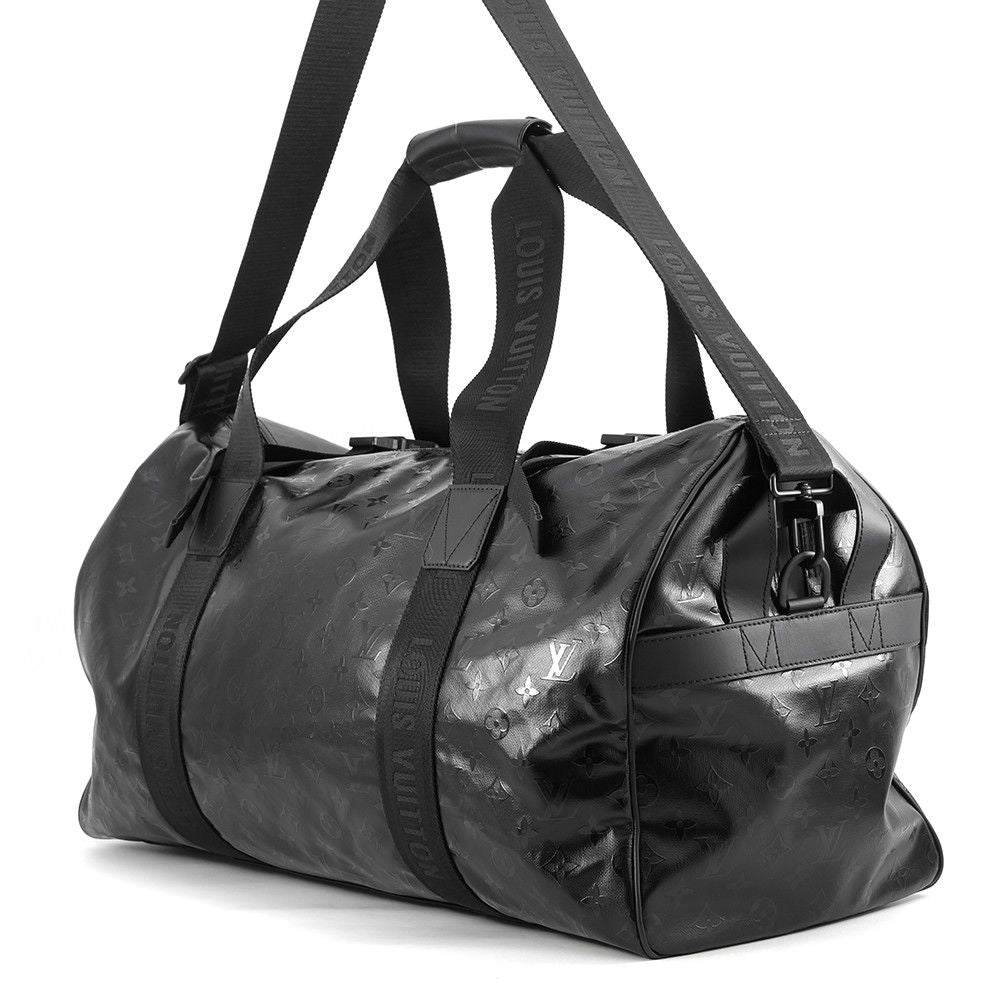 Louis Vuitton Boston Bag Monogram Storm LV Ski Keepall 55 Black 2-Way — view 2