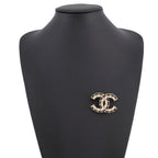 Chanel Brooch CC Logo Leather Black White — view 4