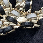 Chanel Brooch CC Logo Leather Black White — view 8