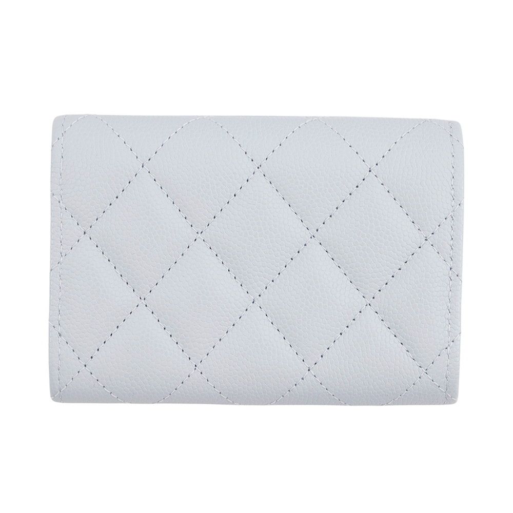 Chanel Trifold Wallet Quilted CC Logo Caviar Leather Rhinestone — view 3