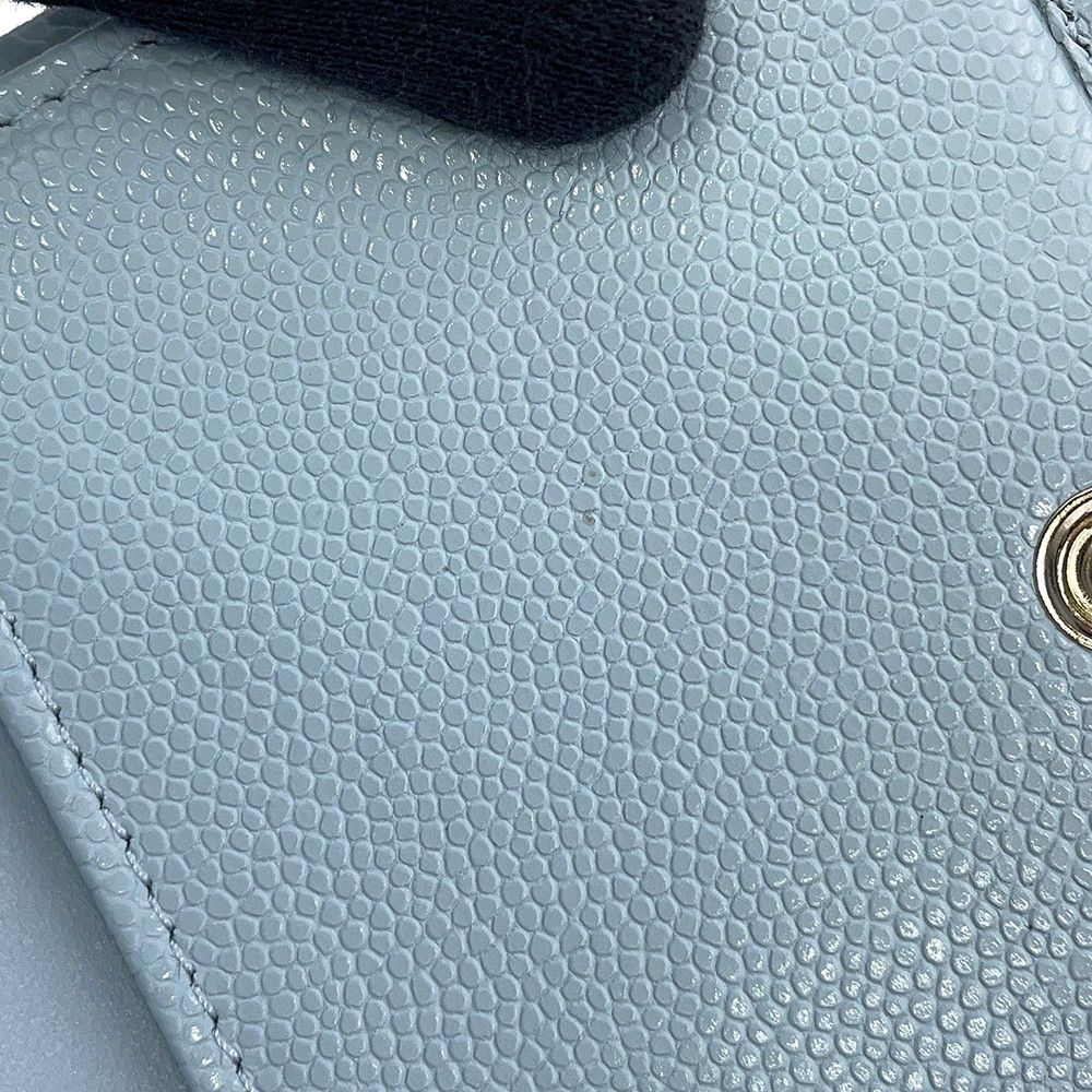 Chanel Trifold Wallet Quilted CC Logo Caviar Leather Rhinestone — view 8