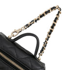 Chanel Charm CC Logo Quilted Mini Bag Caviar Leather Mini Pouch Case Black — view 5