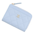 Chanel Coin Purse Quilted CC Logo Caviar Leather Fragment Case