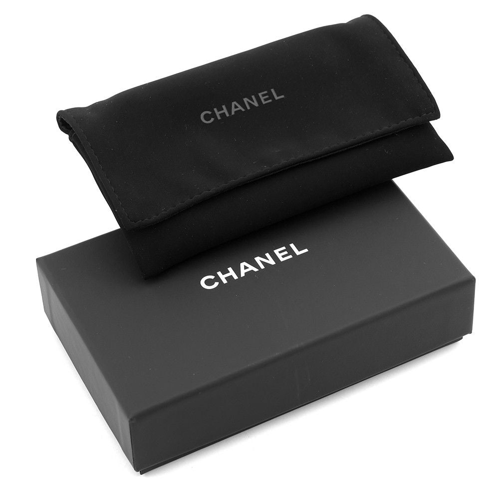 Chanel Coin Purse Quilted CC Logo Caviar Leather Rhinestone Black — view 8