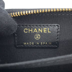 Chanel Coin Purse Quilted CC Logo Caviar Leather Rhinestone Black — view 7