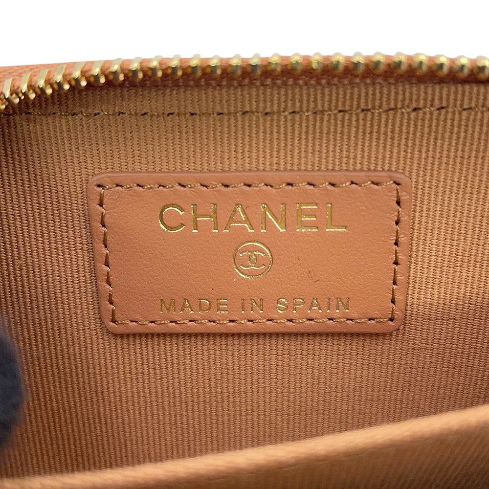 Chanel Coin Purse Quilted CC Logo Caviar Leather Rhinestone — view 7