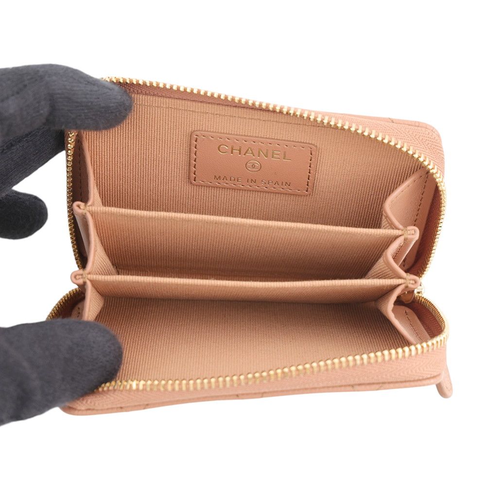 Chanel Coin Purse Quilted CC Logo Caviar Leather Rhinestone — view 4