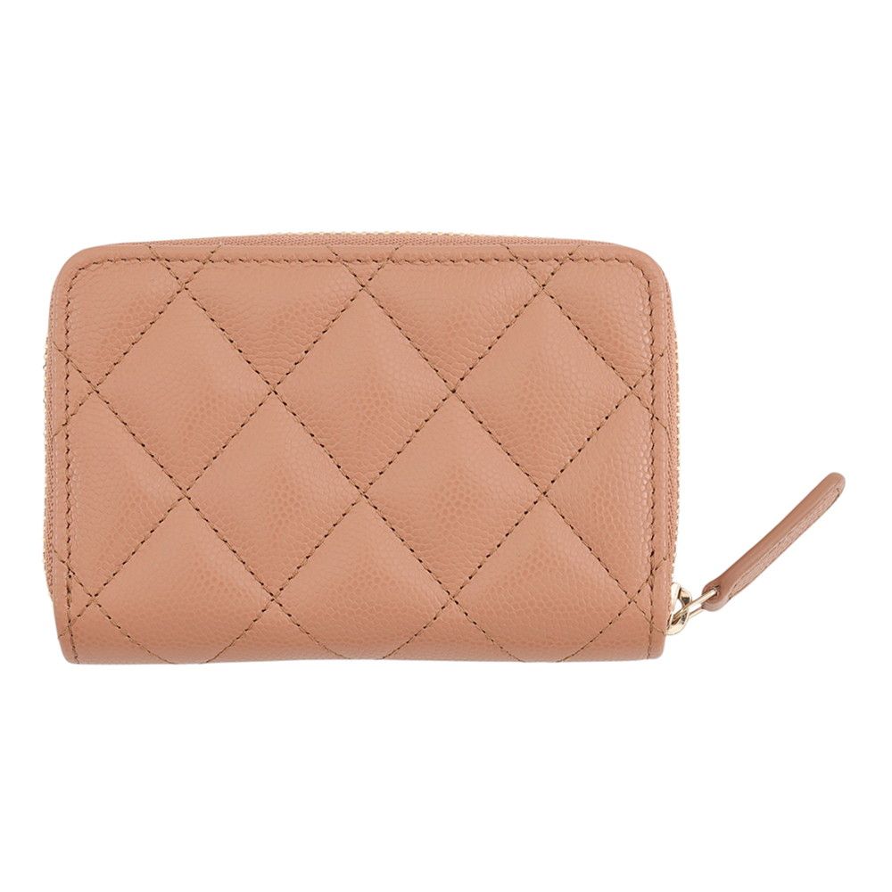 Chanel Coin Purse Quilted CC Logo Caviar Leather Rhinestone — view 3