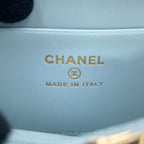 Chanel Coin Purse CC Logo Quilted Zip Rhinestone Caviar Leather — view 8