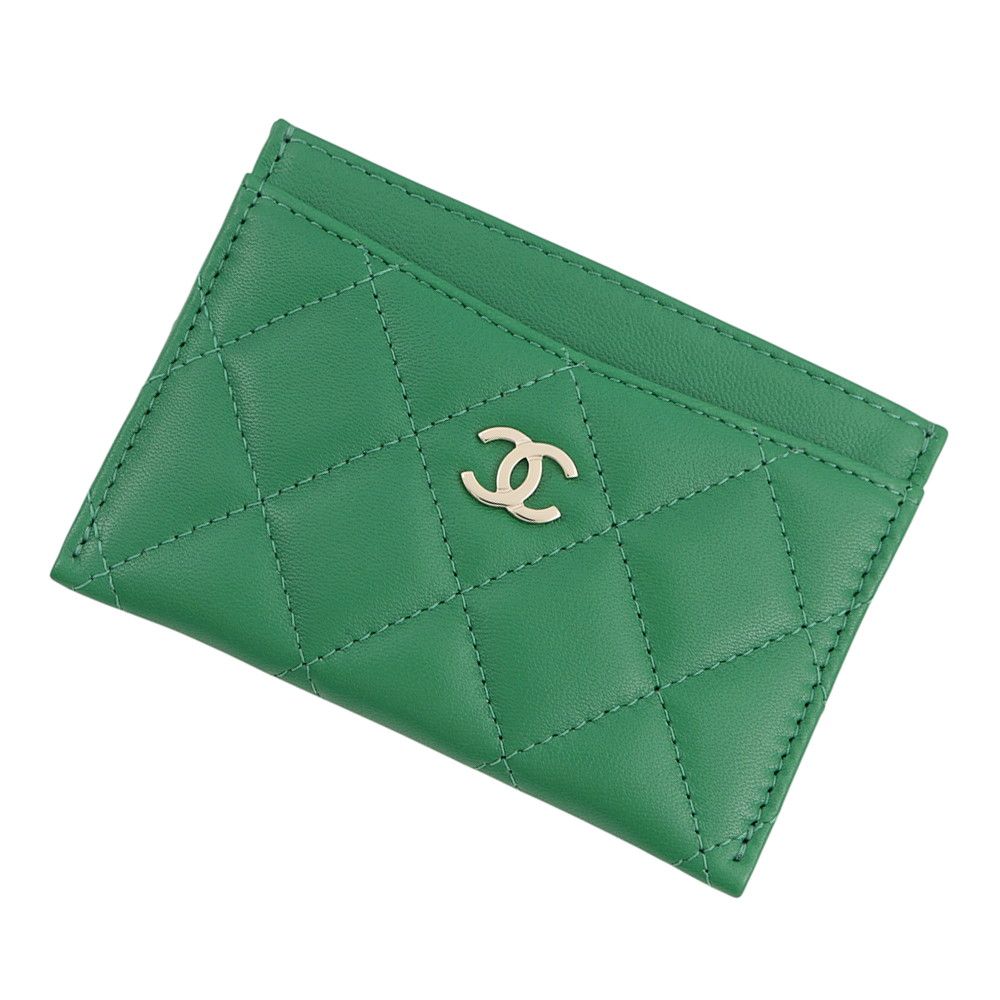 Chanel Card Case Classic Quilted CC Logo Lambskin Set Era Business