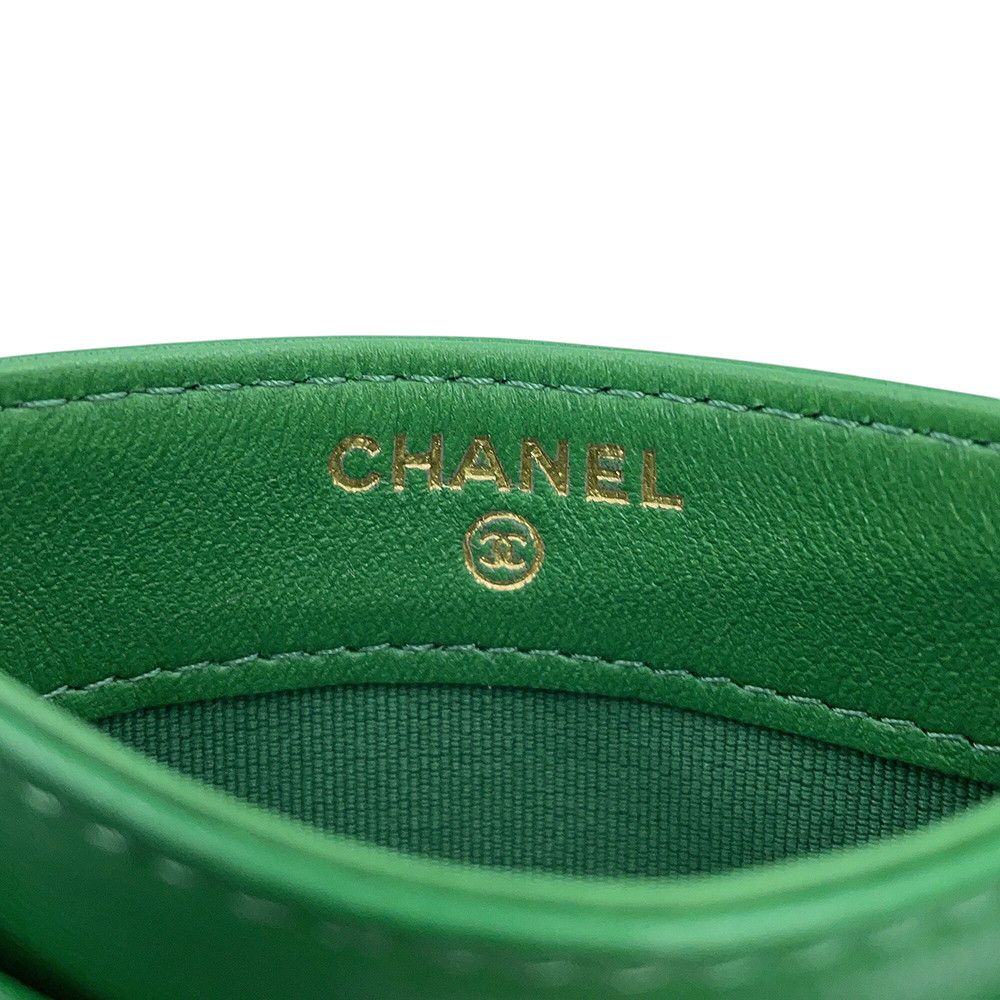 Chanel Card Case Classic Quilted CC Logo Lambskin Set Era Business — view 5