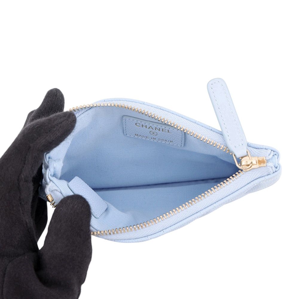 Chanel Pouch Classic Small Zip Quilted CC Logo Caviar Leather — view 4
