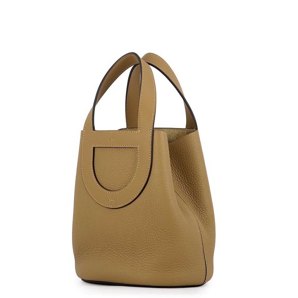 Hermes Tote Bag in the Loop 18 Dune Silver Taurillon Clemence Swift — view 2
