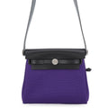 Hermes Shoulder Bag Herbag Zip Mini Purple Black Silver Toile Hunter