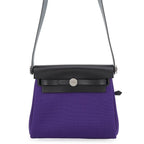Hermes Shoulder Bag Herbag Zip Mini Purple Black Silver Toile Hunter