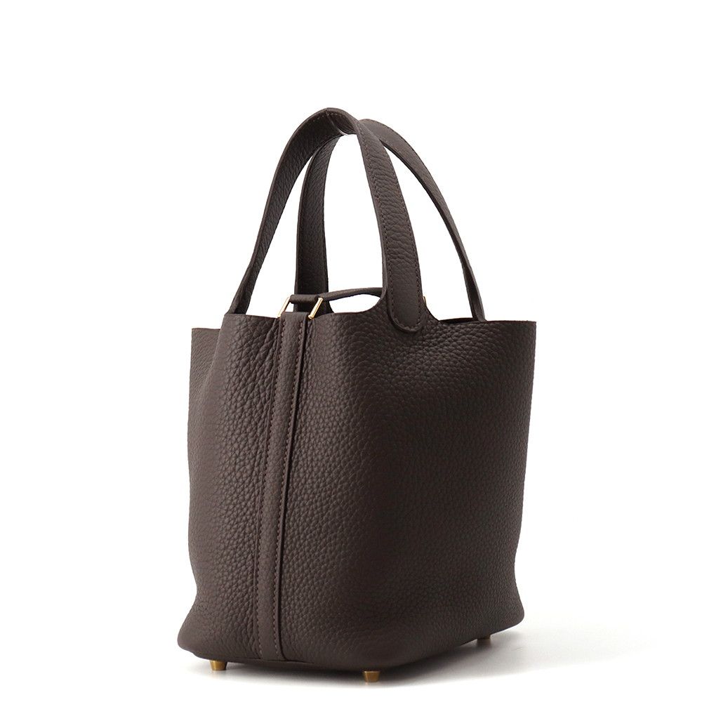 Hermes Handbag Picotin Lock PM Clemence Gold Taurillon — view 2