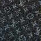 Louis Vuitton Scarf Monogram Gradient Cashmere Wool Fringe Black Gray — view 2