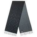 Louis Vuitton Scarf Monogram Gradient Cashmere Wool Fringe Black Gray