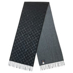 Louis Vuitton Scarf Monogram Gradient Cashmere Wool Fringe Black Gray