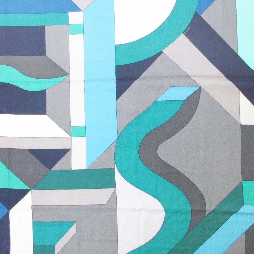 Hermes Carre Geant 140 Perspective Cavaliere Scarf Shawl Green Gray — view 4