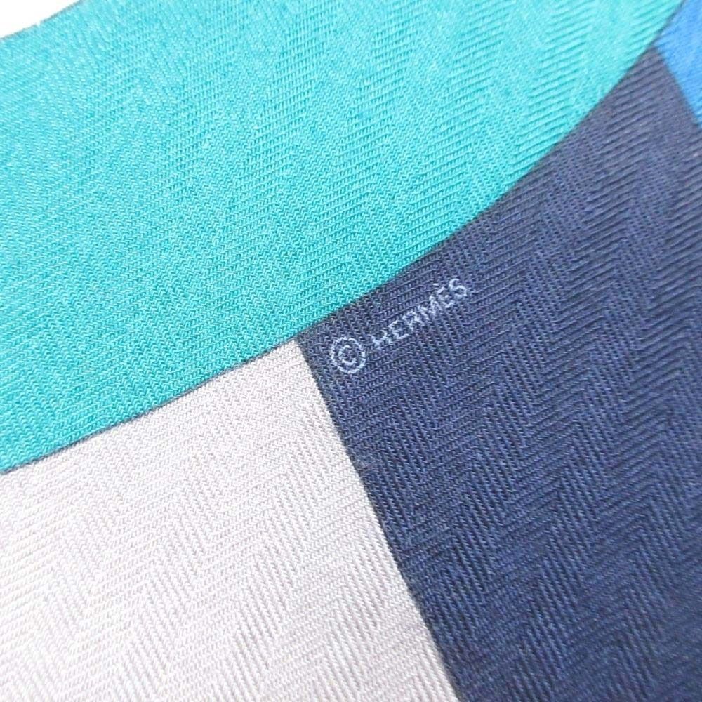 Hermes Carre Geant 140 Perspective Cavaliere Scarf Shawl Green Gray — view 8