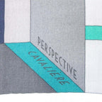 Hermes Carre Geant 140 Perspective Cavaliere Scarf Shawl Green Gray — view 6