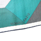 Hermes Carre Geant 140 Perspective Cavaliere Scarf Shawl Green Gray — view 5