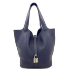 Hermes Picotin Lock MM Eclat Silver Handbag Taurillon