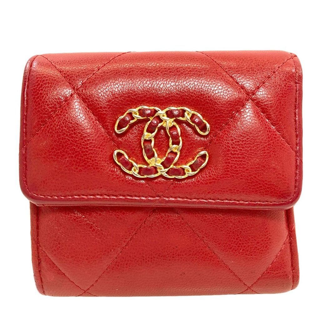 Chanel 19 Small Flap Wallet Bifold with Coin Purse Lambskin