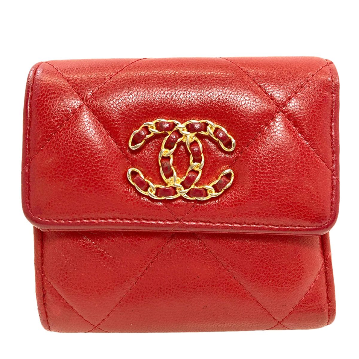 Chanel 19 Small Flap Wallet Bifold with Coin Purse Lambskin
