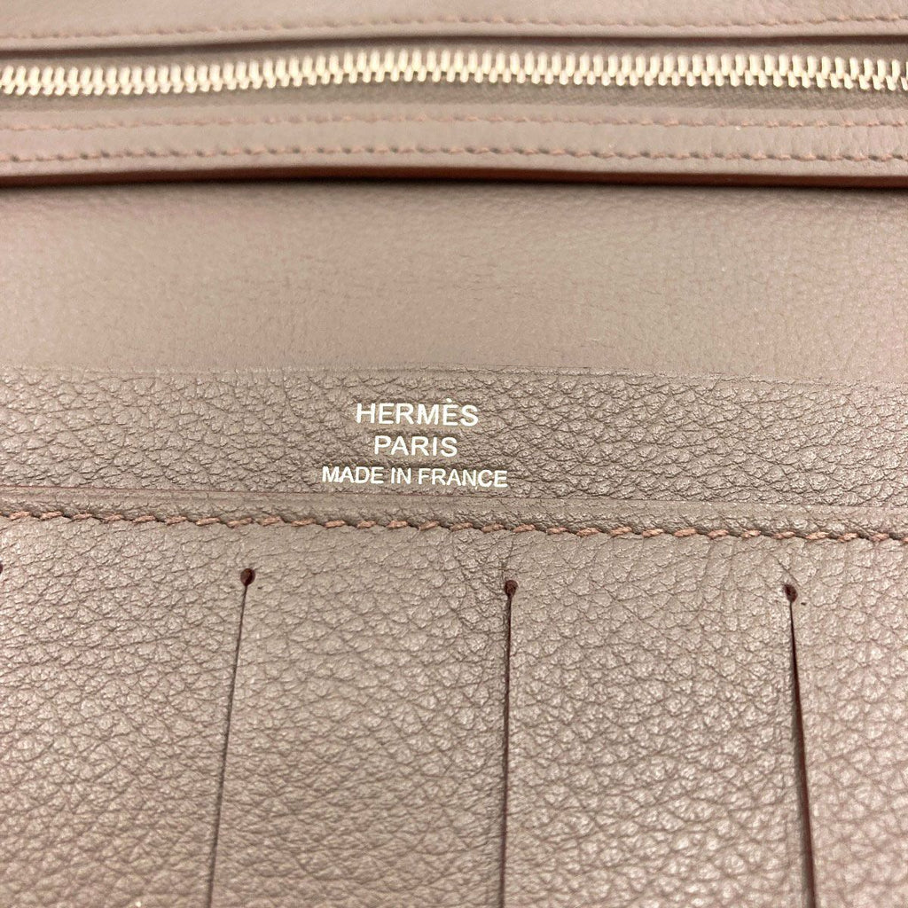 Hermes Citizen Twill Long Etain Silver Wallet Evercolor — view 7