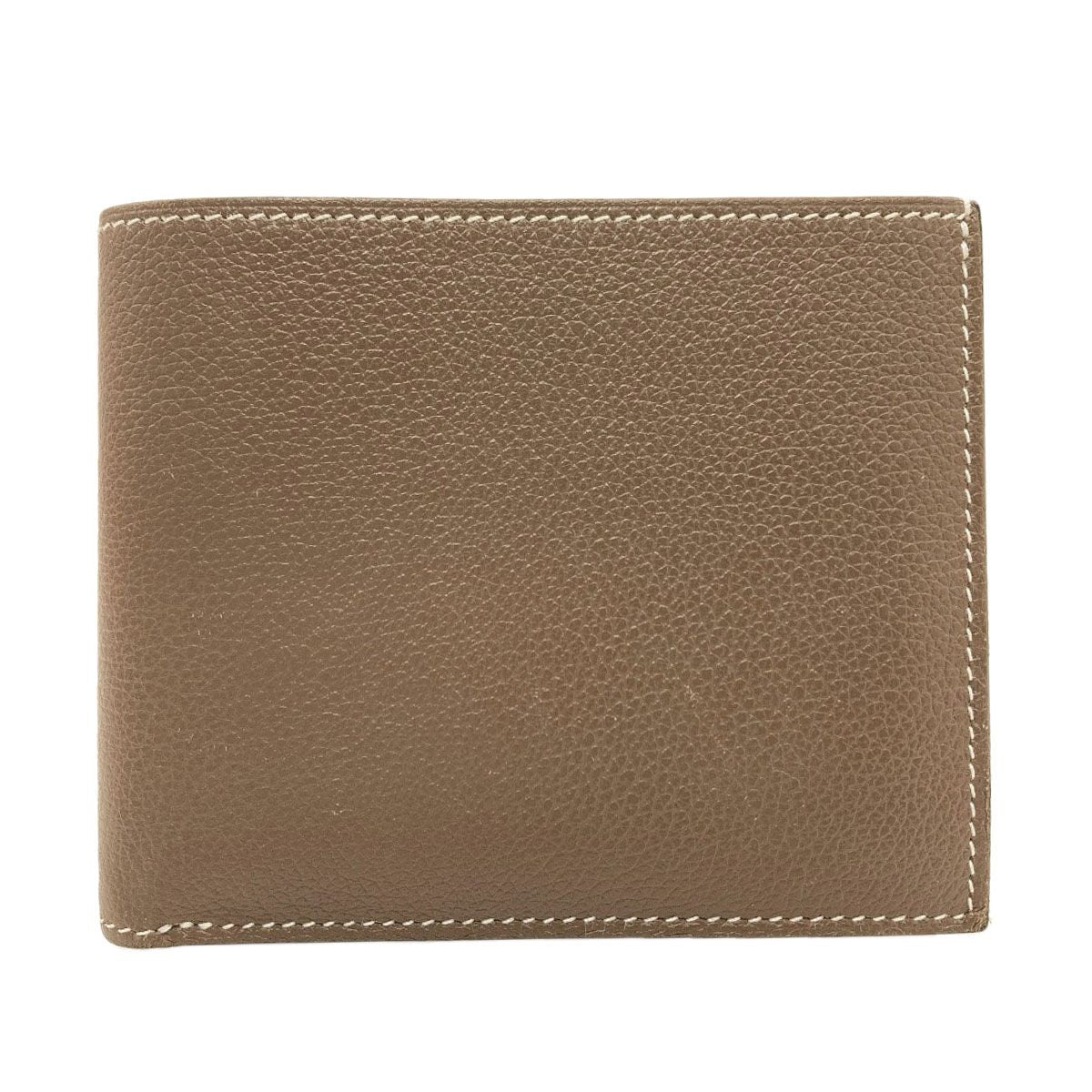 Hermes Citizen Twill Compact Silk'in Etaupe Bifold Wallet Taurillon Clemence