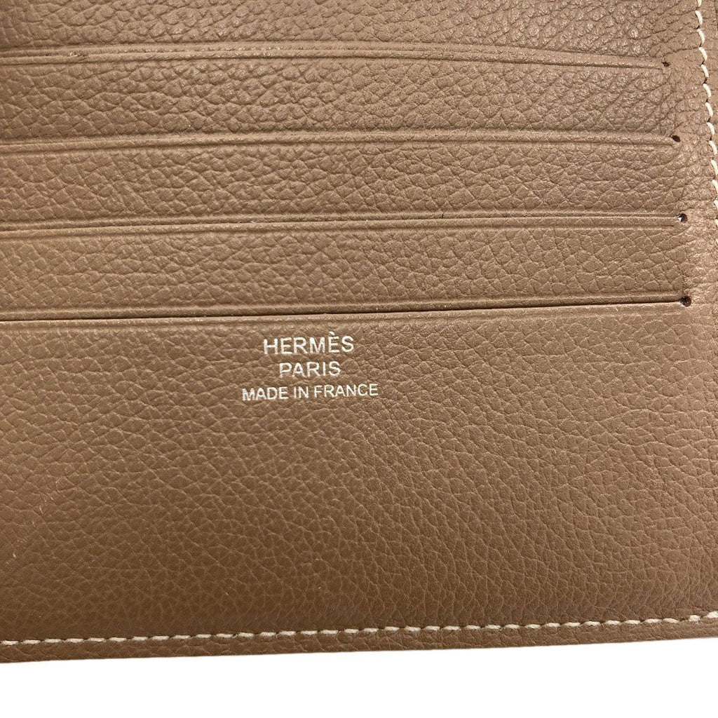 Hermes Citizen Twill Compact Silk'in Etaupe Bifold Wallet Taurillon Clemence — view 6