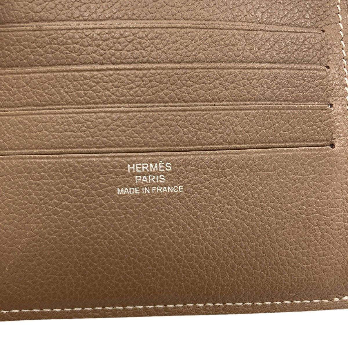 Hermes Citizen Twill Compact Silk'in Etaupe Bifold Wallet Taurillon Clemence — view 6