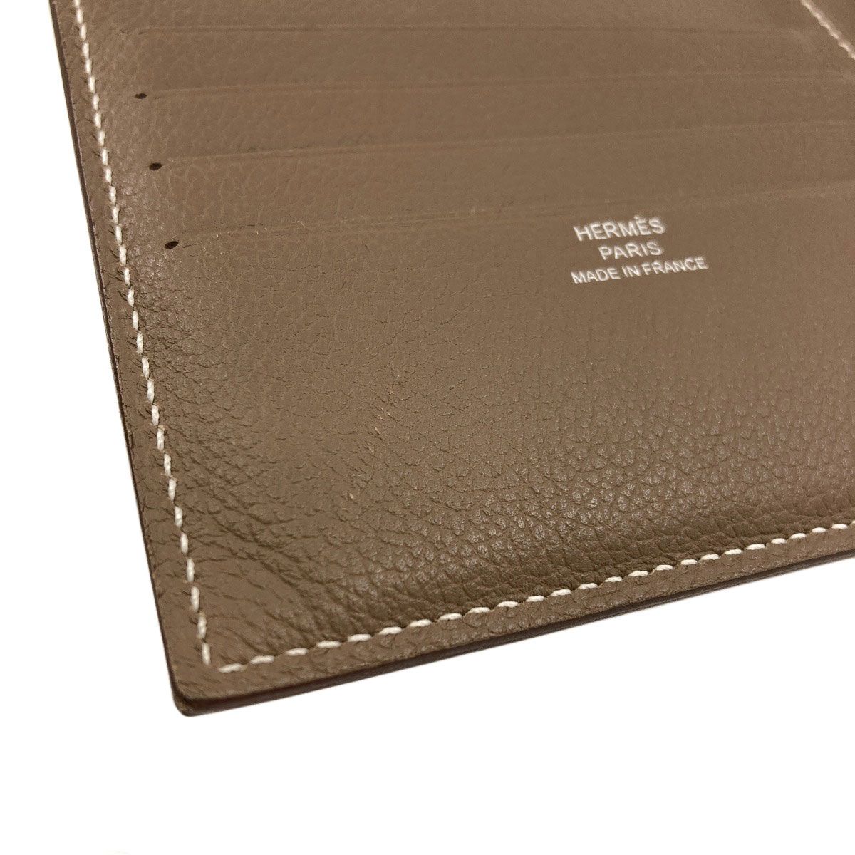 Hermes Citizen Twill Compact Silk'in Etaupe Bifold Wallet Taurillon Clemence — view 8