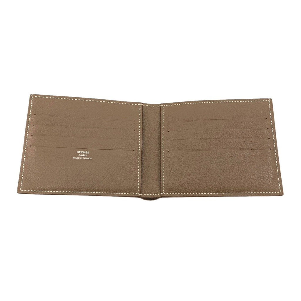 Hermes Citizen Twill Compact Silk'in Etaupe Bifold Wallet Taurillon Clemence — view 4