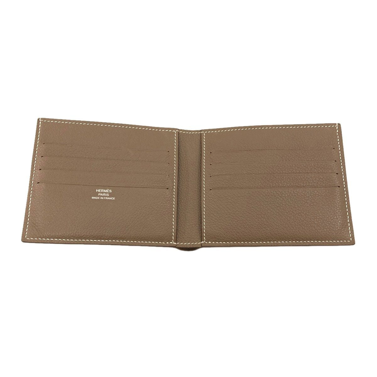 Hermes Citizen Twill Compact Silk'in Etaupe Bifold Wallet Taurillon Clemence — view 4