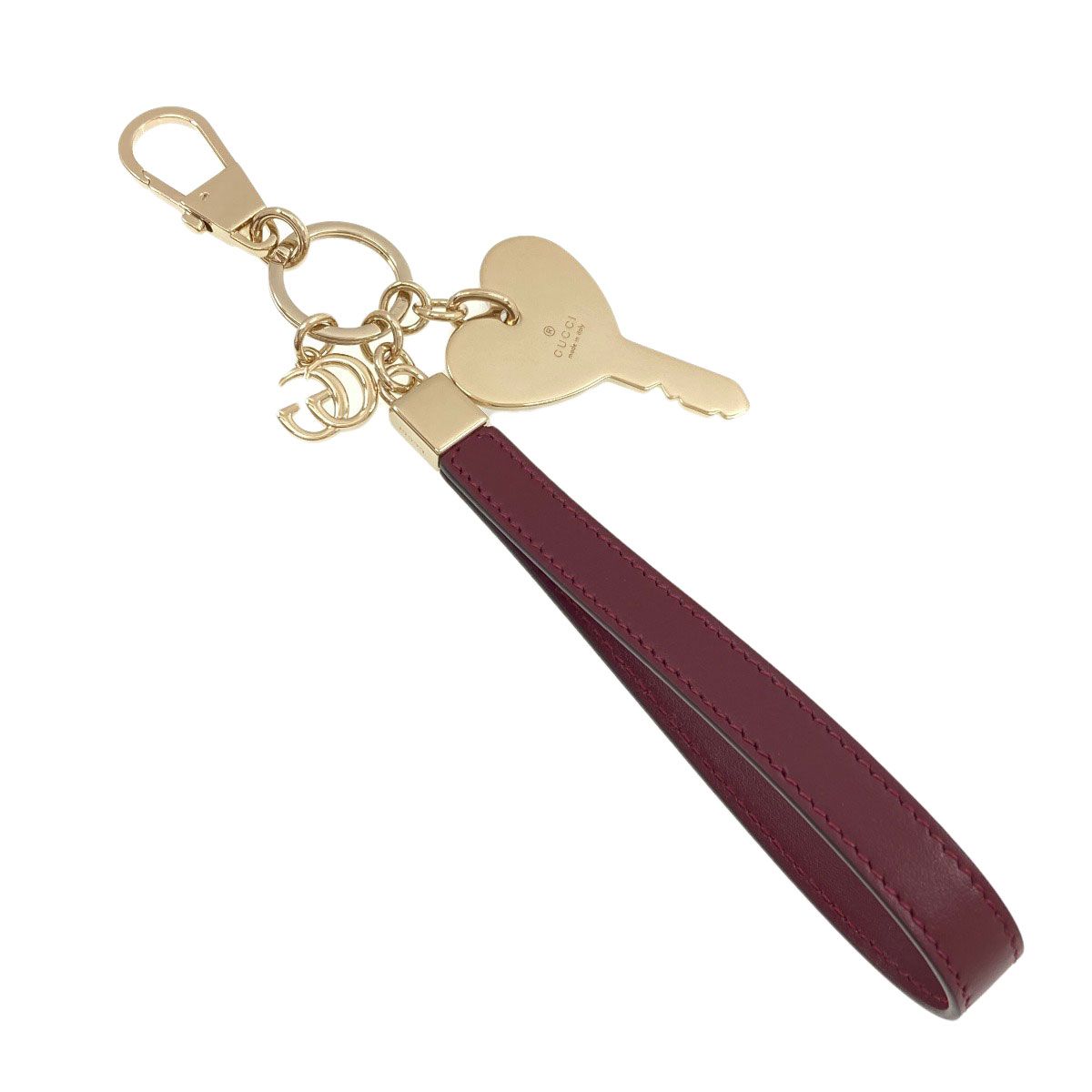 Gucci Heart Shape Key Chain Key Holder Leather Metal — view 2