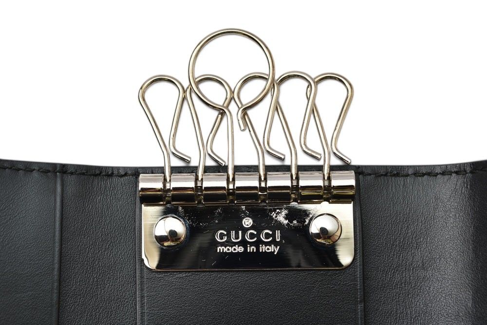 Gucci Key Case Key Holder Guccissima Leather Black — view 2