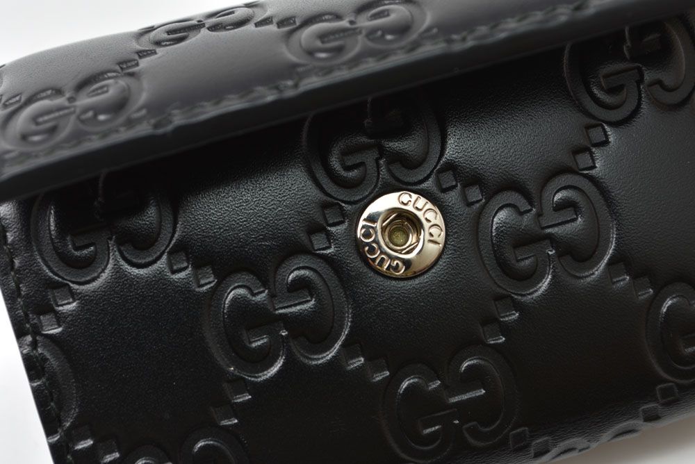 Gucci Key Case Key Holder Guccissima Leather Black — view 6