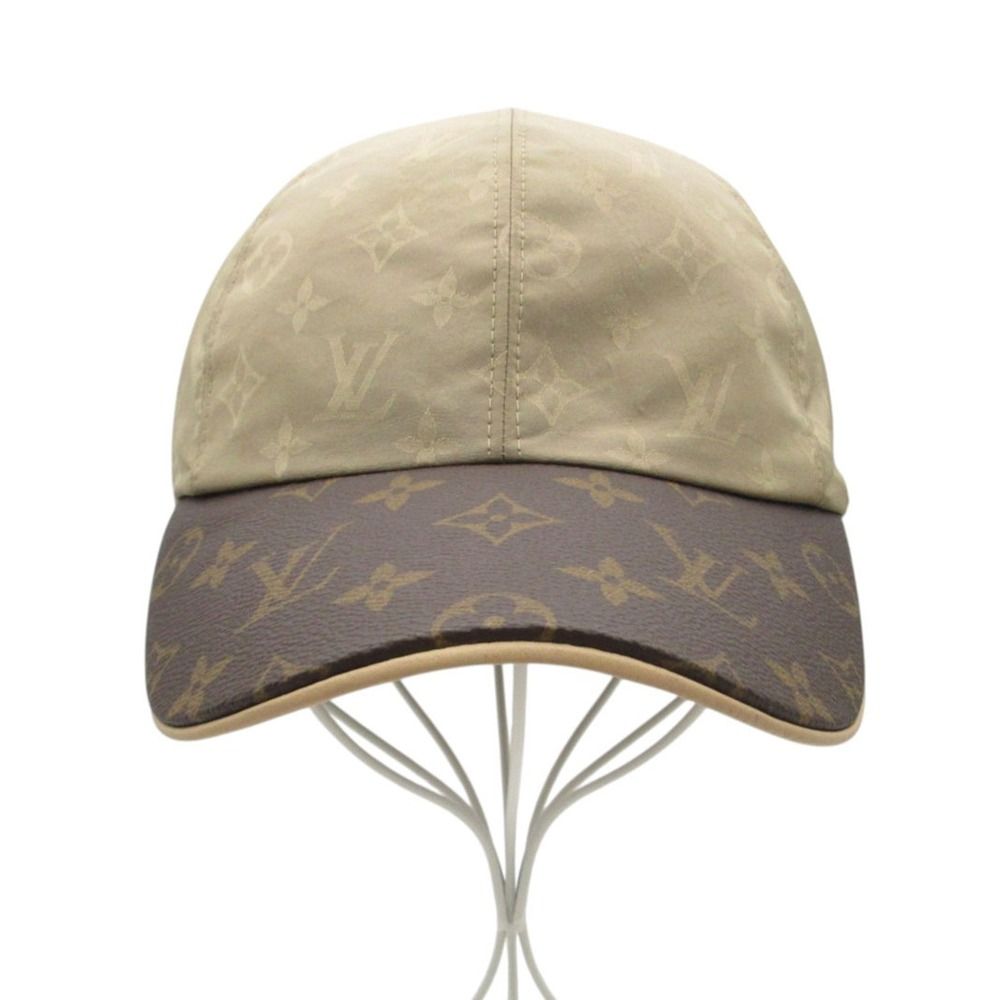 Louis Vuitton Cap My Essential Monogram Leather Silk Blend Baseball Cap Hat
