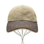 Louis Vuitton Cap My Essential Monogram Leather Silk Blend Baseball Cap Hat